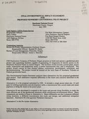 Tapa de Newberry geothermal pilot project