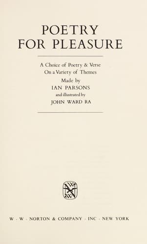 Tapa de Poetry for pleasure