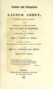 Tapa de Annals and antiquities of Lacock abbey