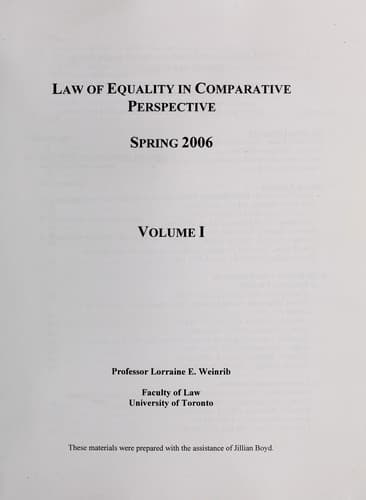 Tapa de Law of equality in comparative perspective