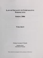 Tapa de Law of equality in comparative perspective