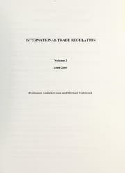 Tapa de International trade regulation