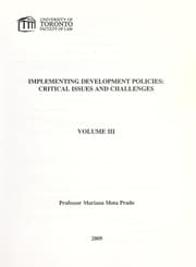 Tapa de Implementing development policies
