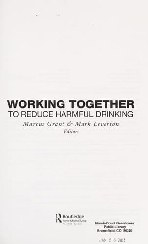 Tapa de Working together to reduce harmful drinking
