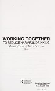 Tapa de Working together to reduce harmful drinking