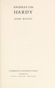 Tapa de An essay on Hardy