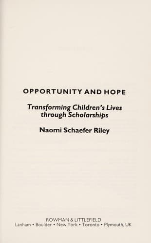 Tapa de Opportunity and Hope