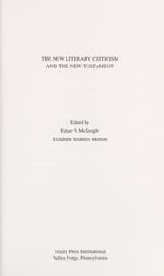 Tapa de The new literary criticism and the New Testament
