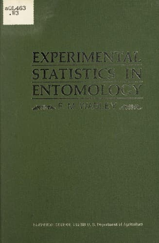 Tapa de Experimental statistics in entomology