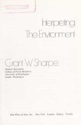 Tapa de Interpreting the environment