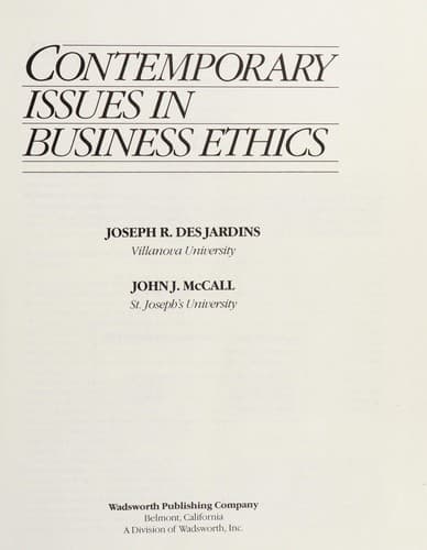 Tapa de Contemporary issues in business ethics