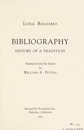 Tapa de Bibliography