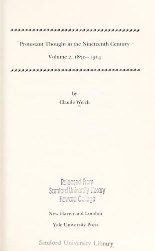 Tapa de Protestant Thought in the Nineteenth Century