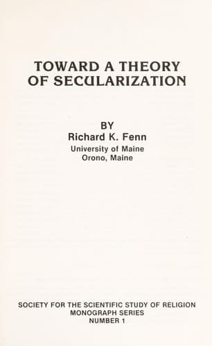 Tapa de Toward a theory of secularization