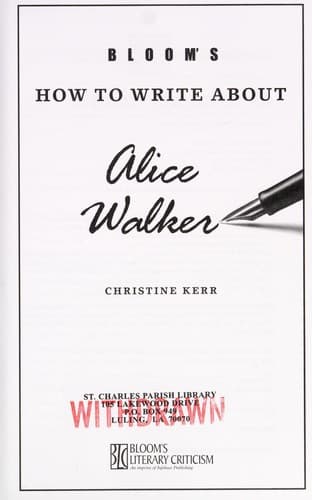 Tapa de Bloom's How to Write About Alice Walker