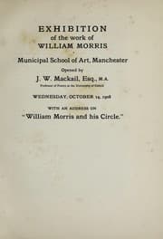 Tapa de Catalogue of an exhibition of the work of William Morris