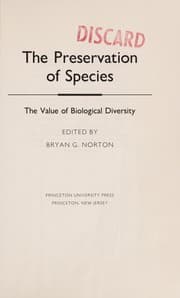 Tapa de The Preservation of species