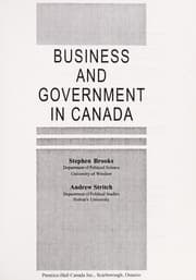 Tapa de Business and government in Canada