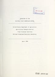 Tapa de Directory of the National Plant Germplasm System