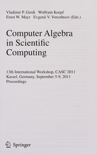 Tapa de Computer Algebra in Scientific Computing