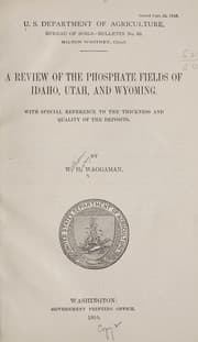 Tapa de A review of the phosphate fields of Idaho, Utah, and Wyoming