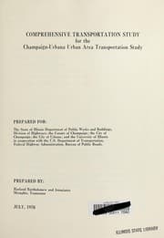 Tapa de Comprehensive transportation study for the Champaign-Urbana urban area transportation study