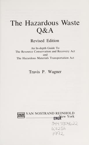Tapa de The hazardous waste Q & A