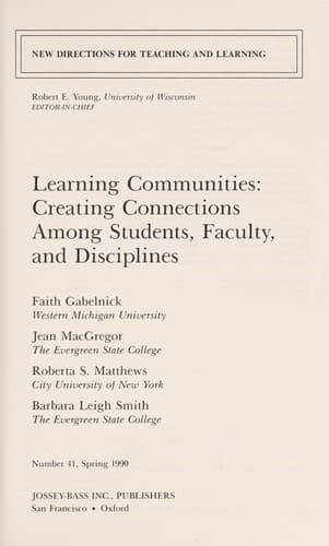 Tapa de Learning communities