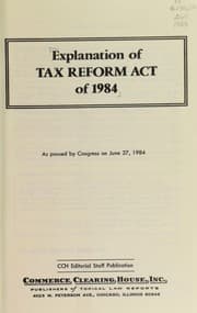 Tapa de Explanation of Tax reform act of 1984