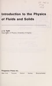 Tapa de Introduction to the physics of fluids and solids