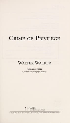 Tapa de Crime of privilege