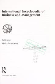 Tapa de International encyclopedia of business and management