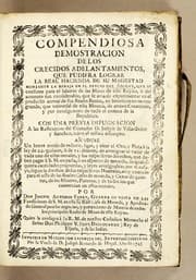 Tapa de Compendiosa demostracion de los crecidos adelantamientos, que pudiera lograr la Real Hacienda de Su Magestad mediante la rebaja en el precio del azogue
