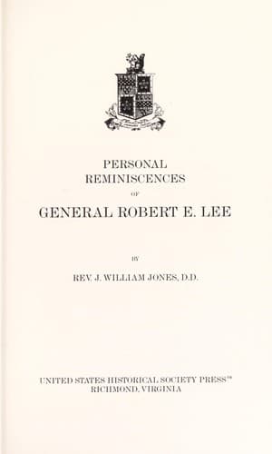 Tapa de Personal reminiscences of General Robert E. Lee