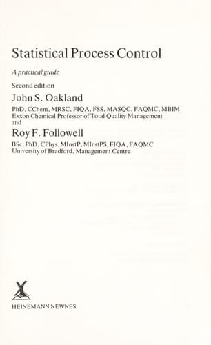 Tapa de Statistical process control