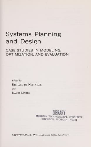 Tapa de Systems planning and design: case studies in modeling, optimization, and evaluation