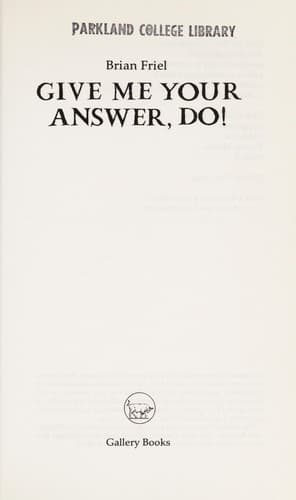 Tapa de Give me your answer, do!