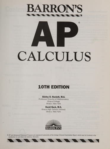 Tapa de Barron's AP calculus