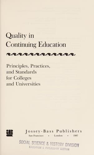 Tapa de Quality in continuing education