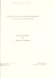 Tapa de Supplementary materials on business organizations law