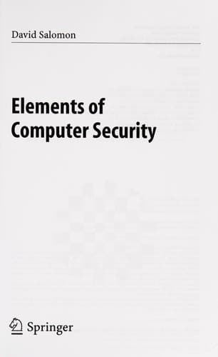 Tapa de Elements of Computer Security