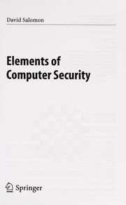 Tapa de Elements of Computer Security