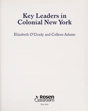 Tapa de Key leaders in colonial New York