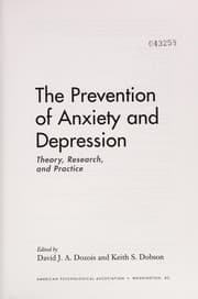 Tapa de The prevention of anxiety and depression