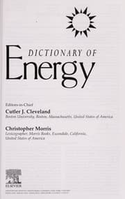 Tapa de Dictionary of energy