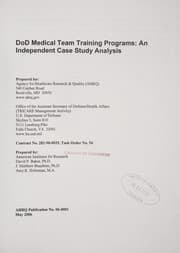 Tapa de DoD Medical Team Training Programs