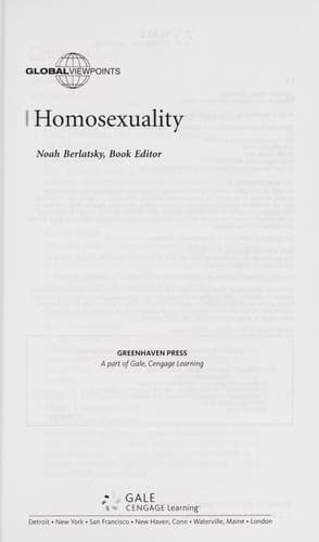 Tapa de Homosexuality