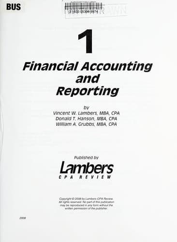 Tapa de Financial accounting and reporting