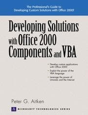 Tapa de Developing Solutions with Office 2000 Components and VBA