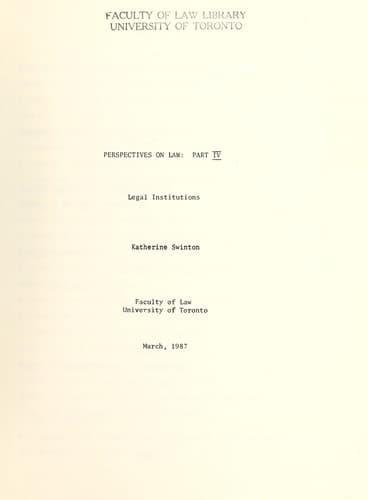 Tapa de Legal institutions